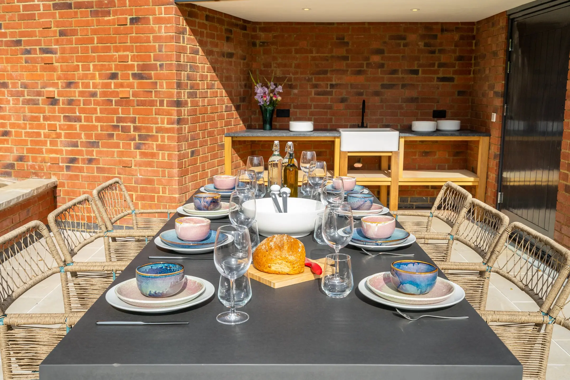 Dining inside The Barn at 14 Acres