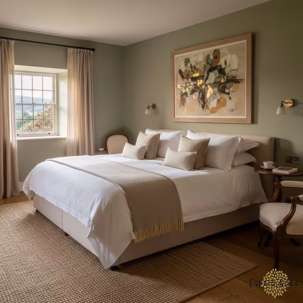 Super king bed at The Cottage with luxury linens