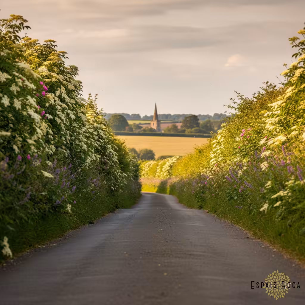 Quiet country lane in Northamptonshire