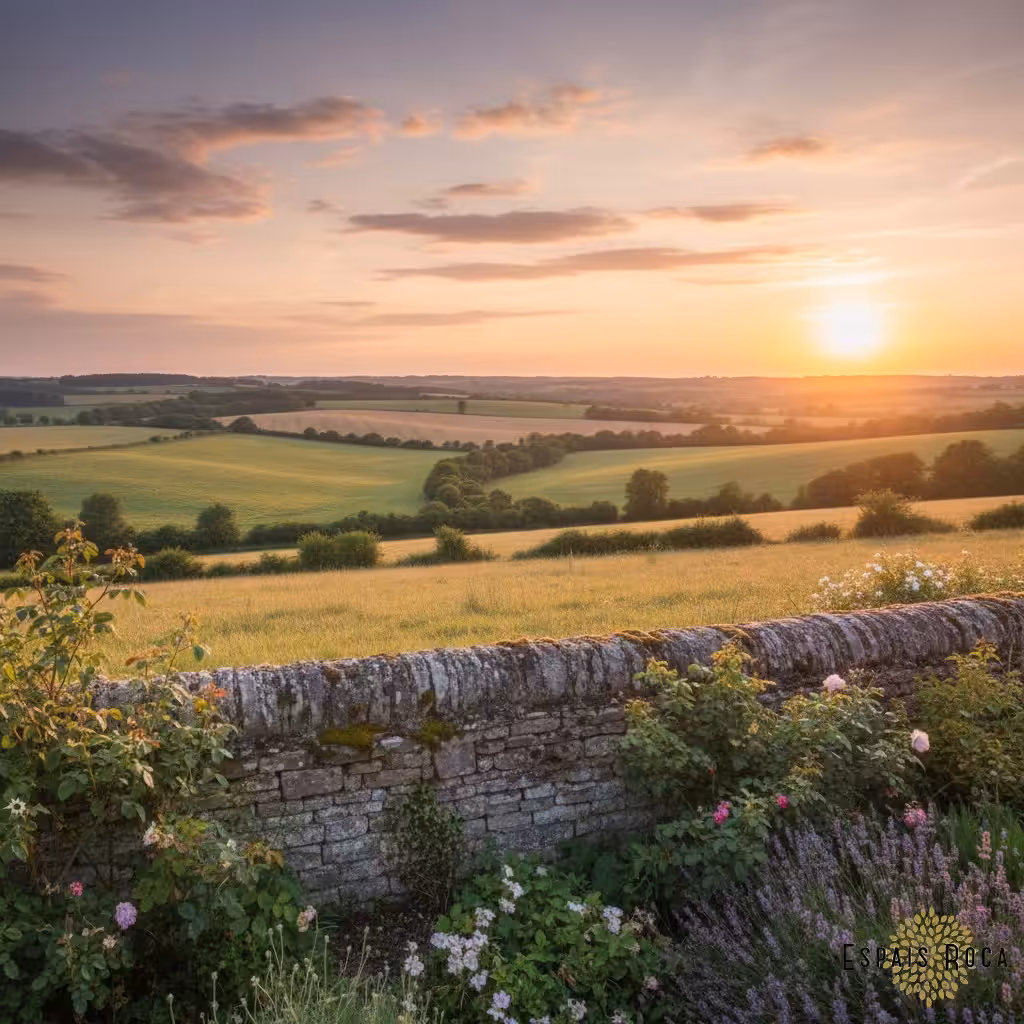 Private garden looking out over Northamptonshire countryside