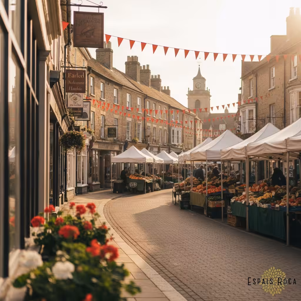 Market Harborough high street on market day