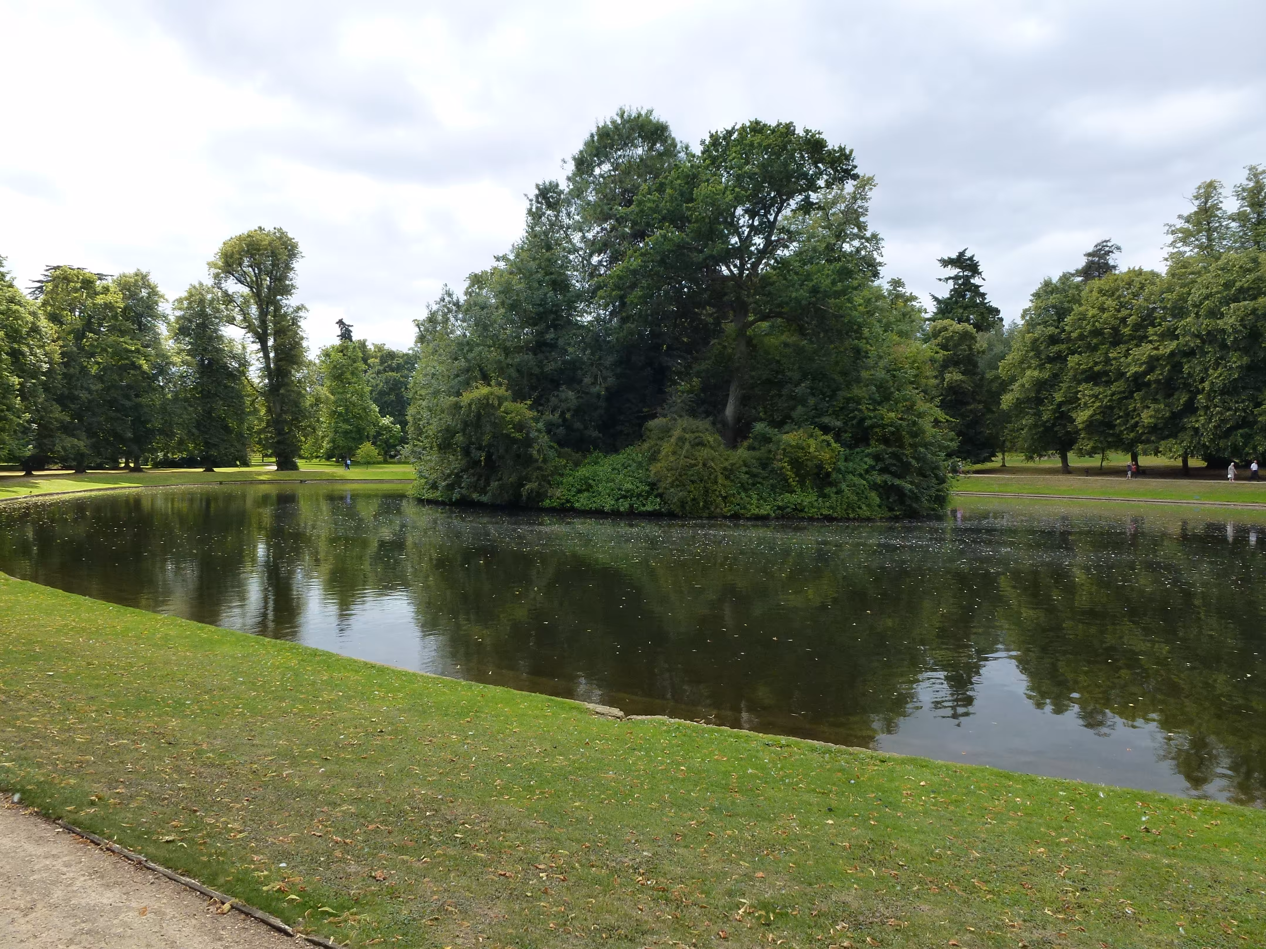 The lake and island at Althorp House, Northamptonshire