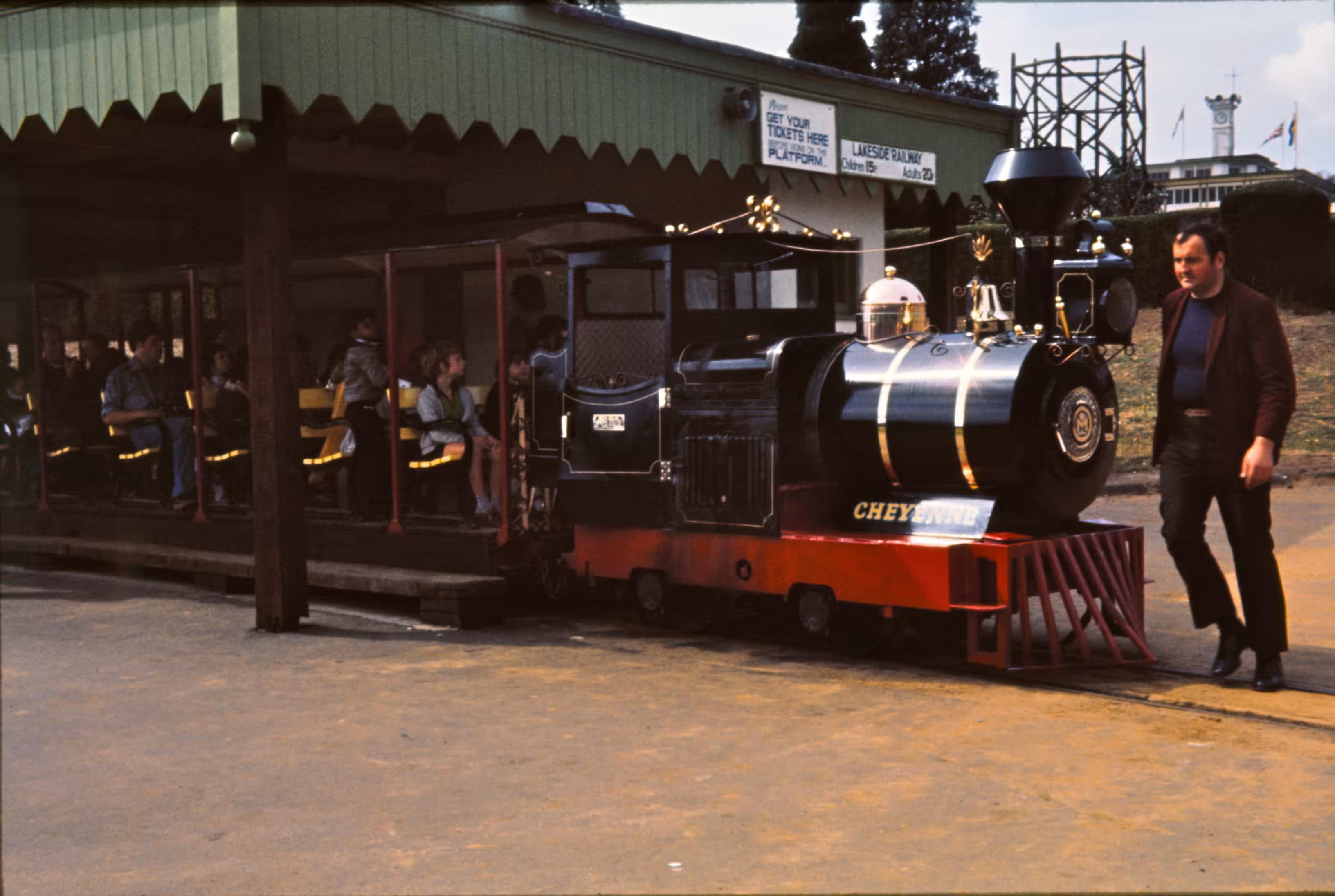 Locomotive Cheyenne on the Wicksteed Park railway in 1976
