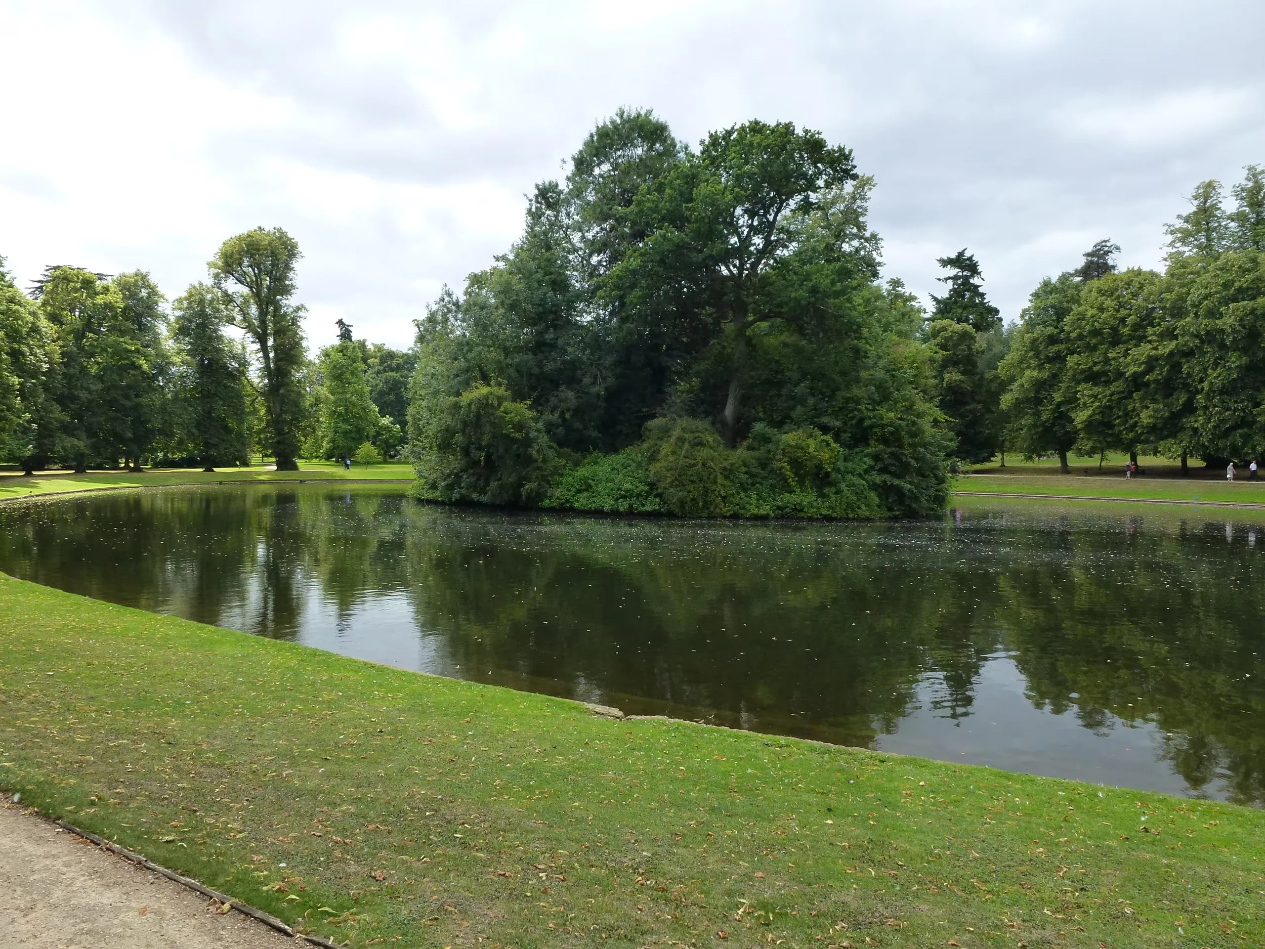 The lake and island at Althorp House, Northamptonshire