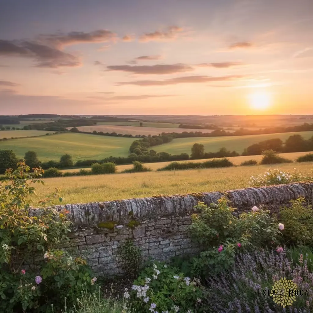 Private garden looking out over Northamptonshire countryside