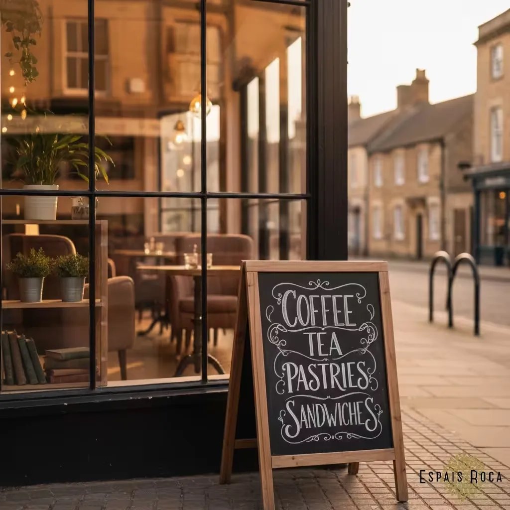 Independent cafe window in Market Harborough