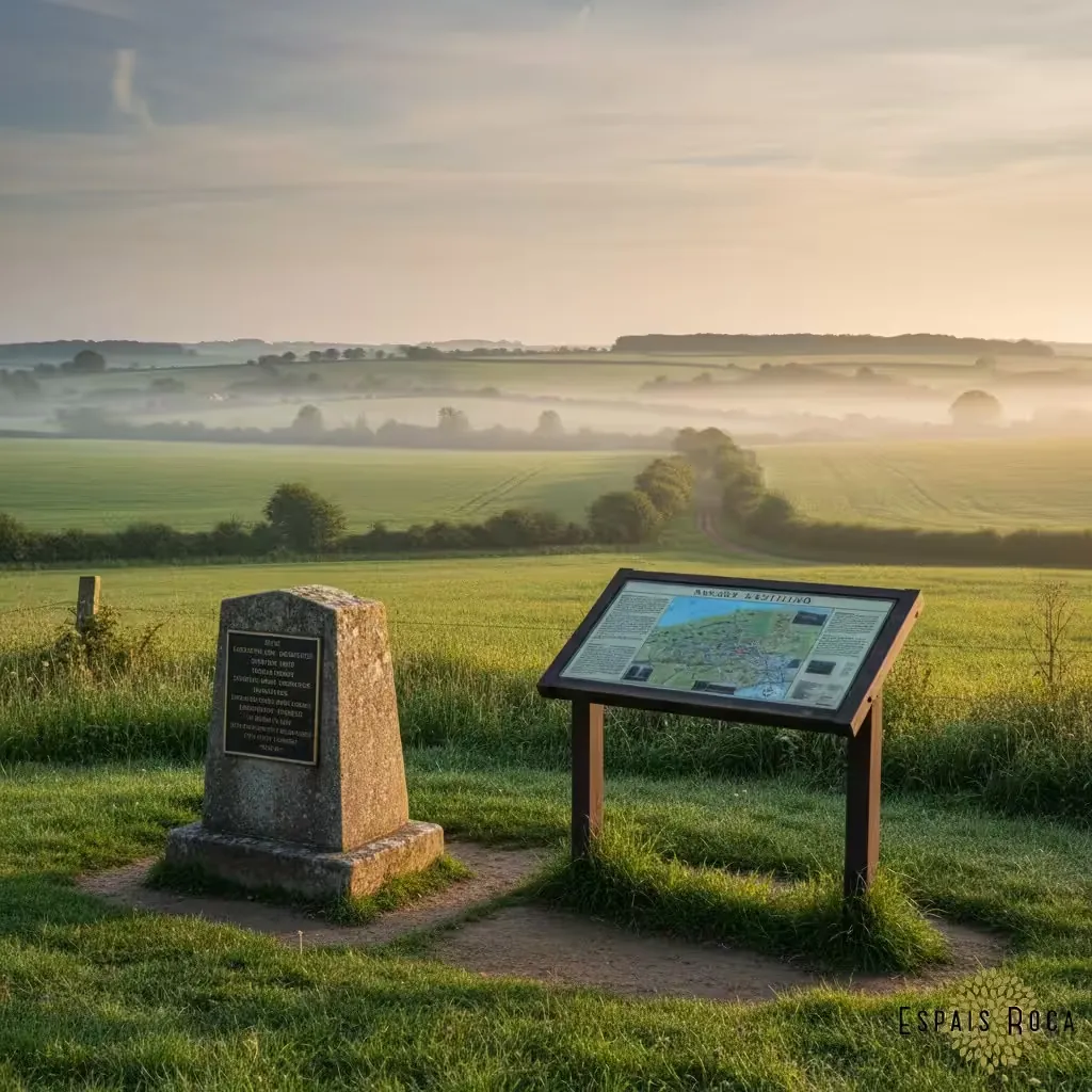 Naseby Battlefield memorial in the open Northamptonshire countryside