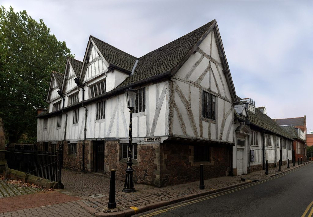 The timber-framed Leicester Guildhall in the city's Old Town